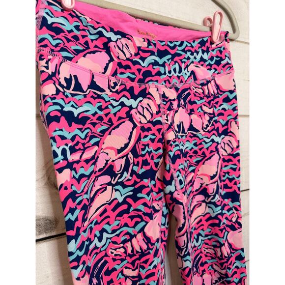Lilly Pulitzer Athletic Luxletic Leggings Lobstah Roll M Vibrant Neon - Picture 8 of 8